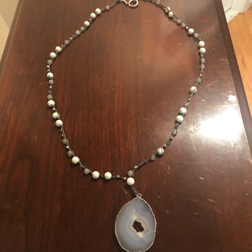 Unique agate stone necklace